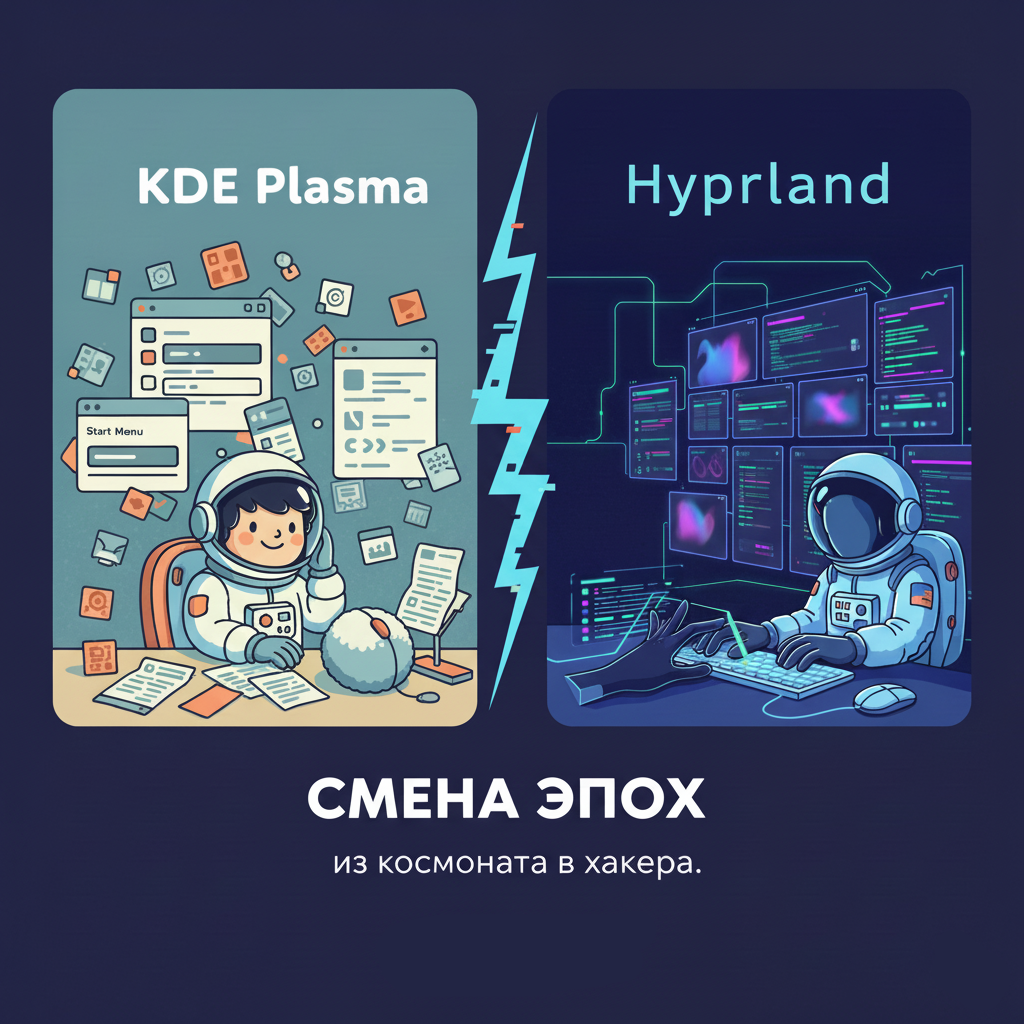 Как я переехал с KDE Plasma на Hyprland, или История о том, как я добровольно лишил себя кнопок